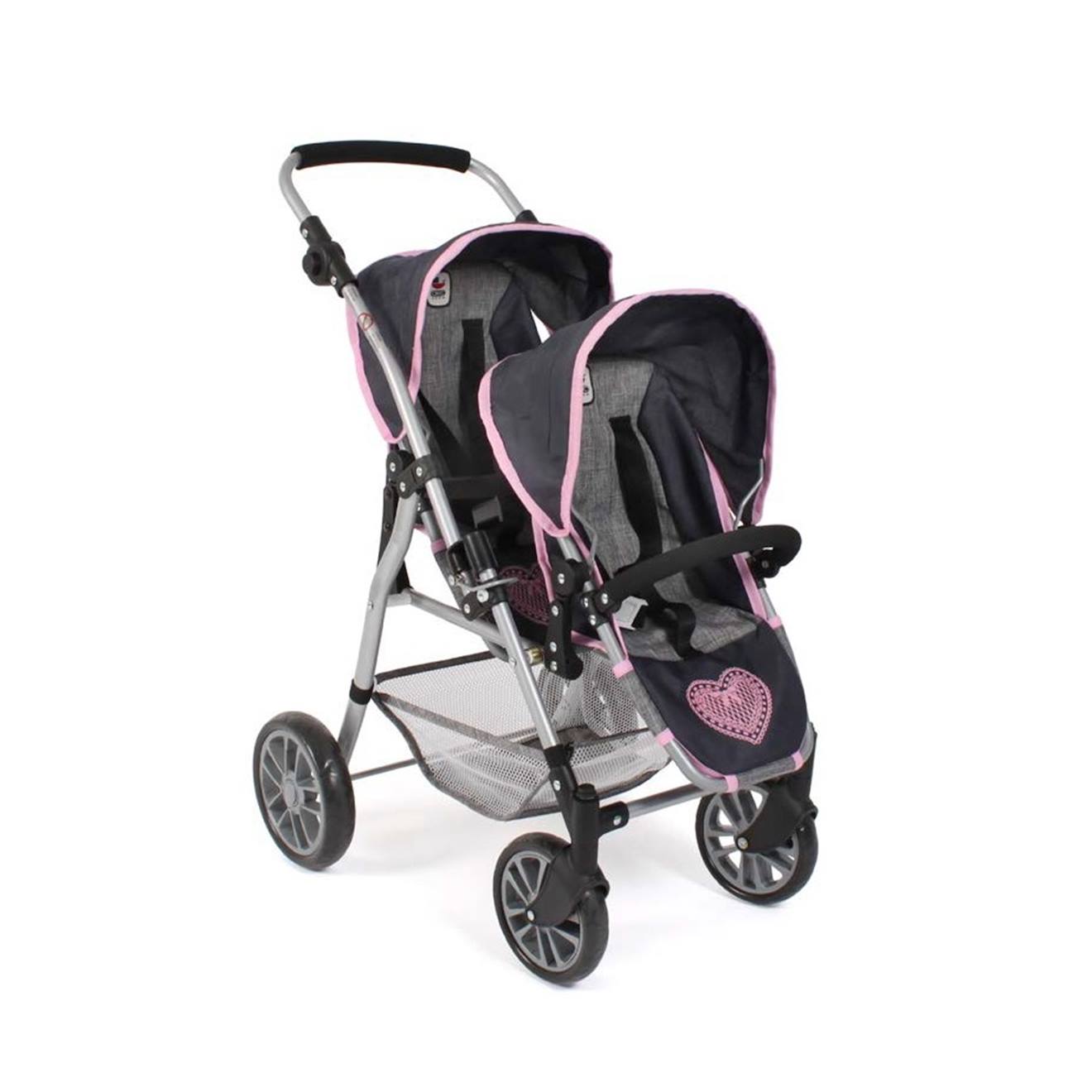 Poussette Buggy Twinny Pour Poupons Gris