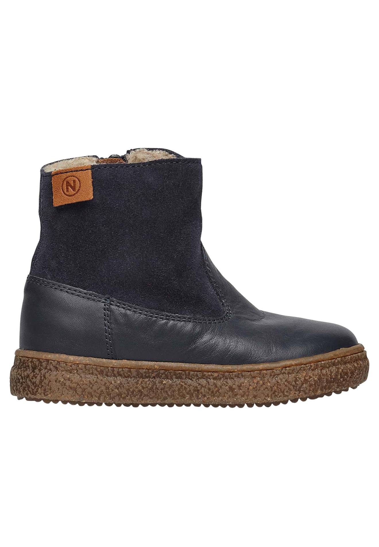 Bottines En Cuir Et Suède Alpina Marine-