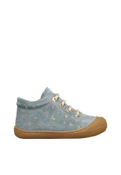 Chaussures-Chaussures bébé 17-26-Chaussures premiers pas en suède avec cœurs pailletés cocoon