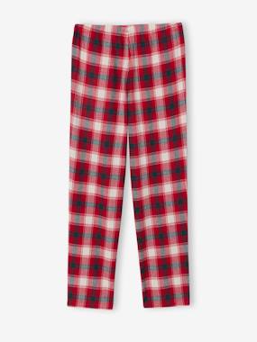 Pyjama Femme Noël 2 Pièces - Haut Manches Longues Et Pantalon à Carreaux, Chaud, Pour Fêtes En Famille