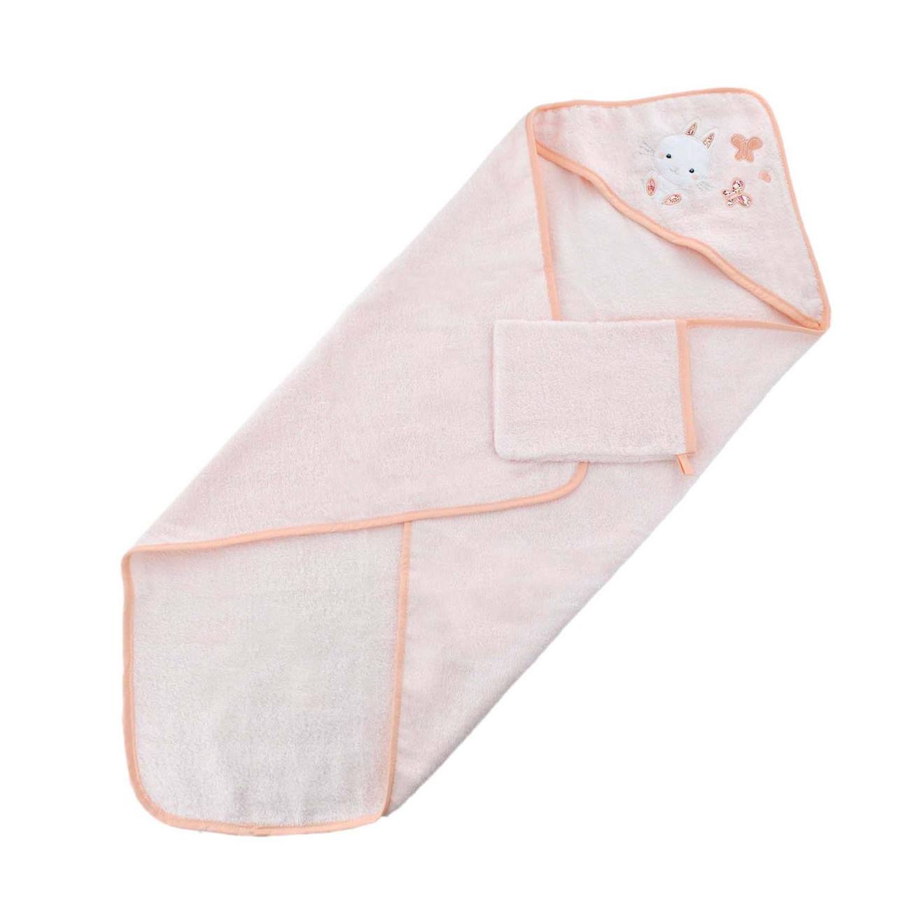 Sortie De Bain Avec Gant Lapinou Pink