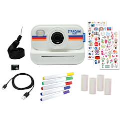Jouet-Starcam® print, appareil photo à impression instantanée avec capteur de 1,3 mm, carte sd et kit de personnalisation des photos
