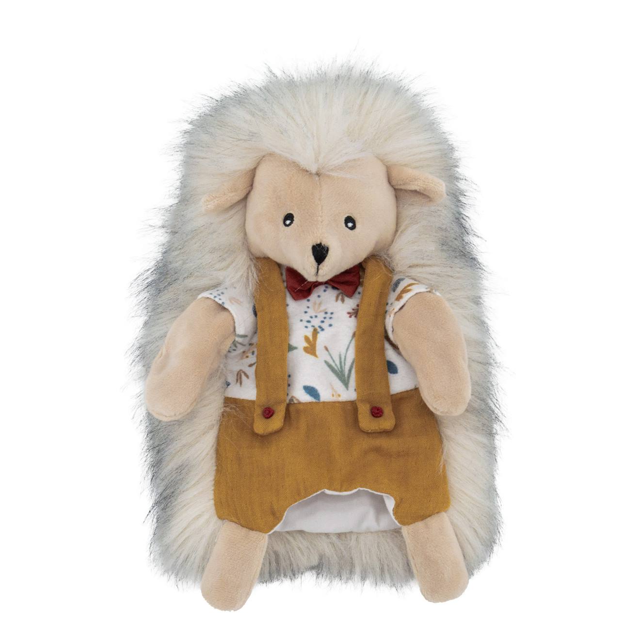 Doudou Marionnette Lucien L'hérisson Jaune Moutarde