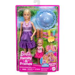 -Barbie - poupée malibu et chelsea en pique-nique
