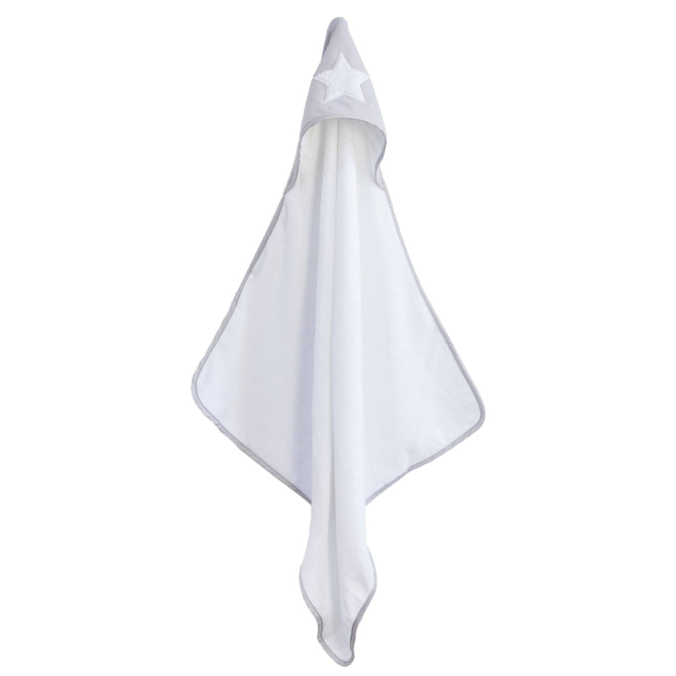 Coffret Sortie De Bain Brodée + Gant Étoile Gris Clair (Domiva) - Image 1