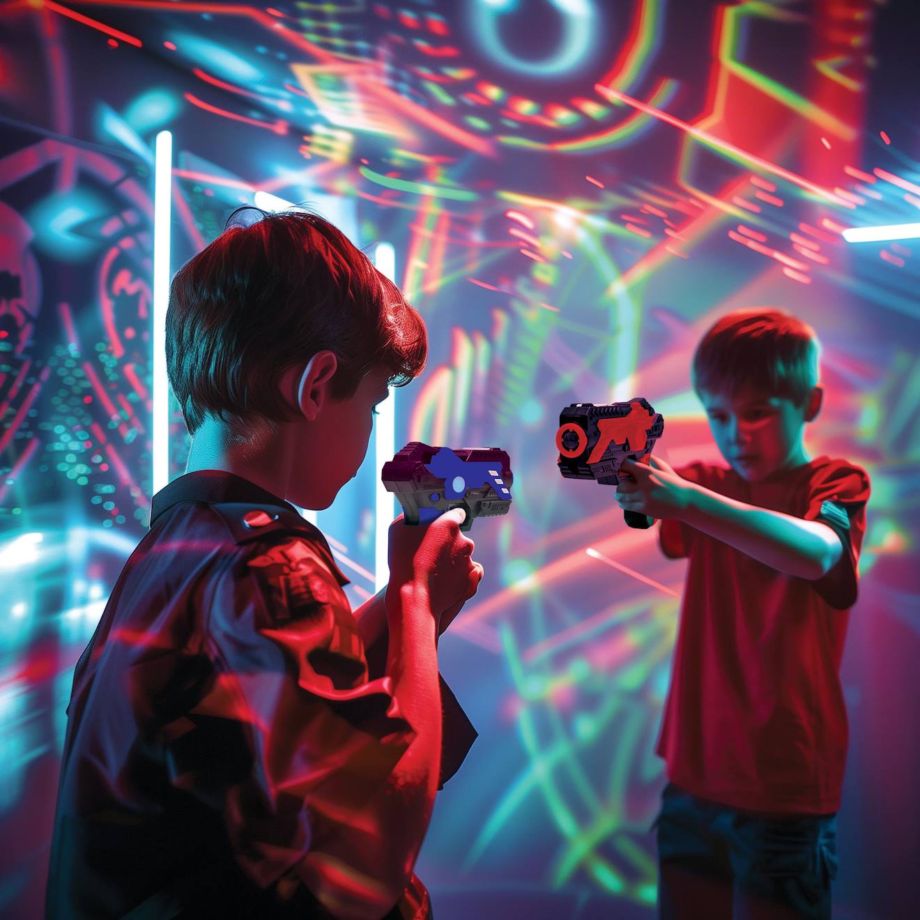 JOYENDER Pistolet Laser Tag – Ensemble 2 Joueurs Avec Projecteur, Pour Enfants 4-12 Ans, Intérieur/Extérieur