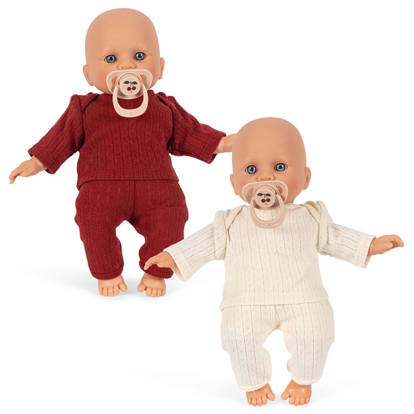 Lot De 2 Poupons, Poupons Réalistes 33 Cm Ecru, Rouge