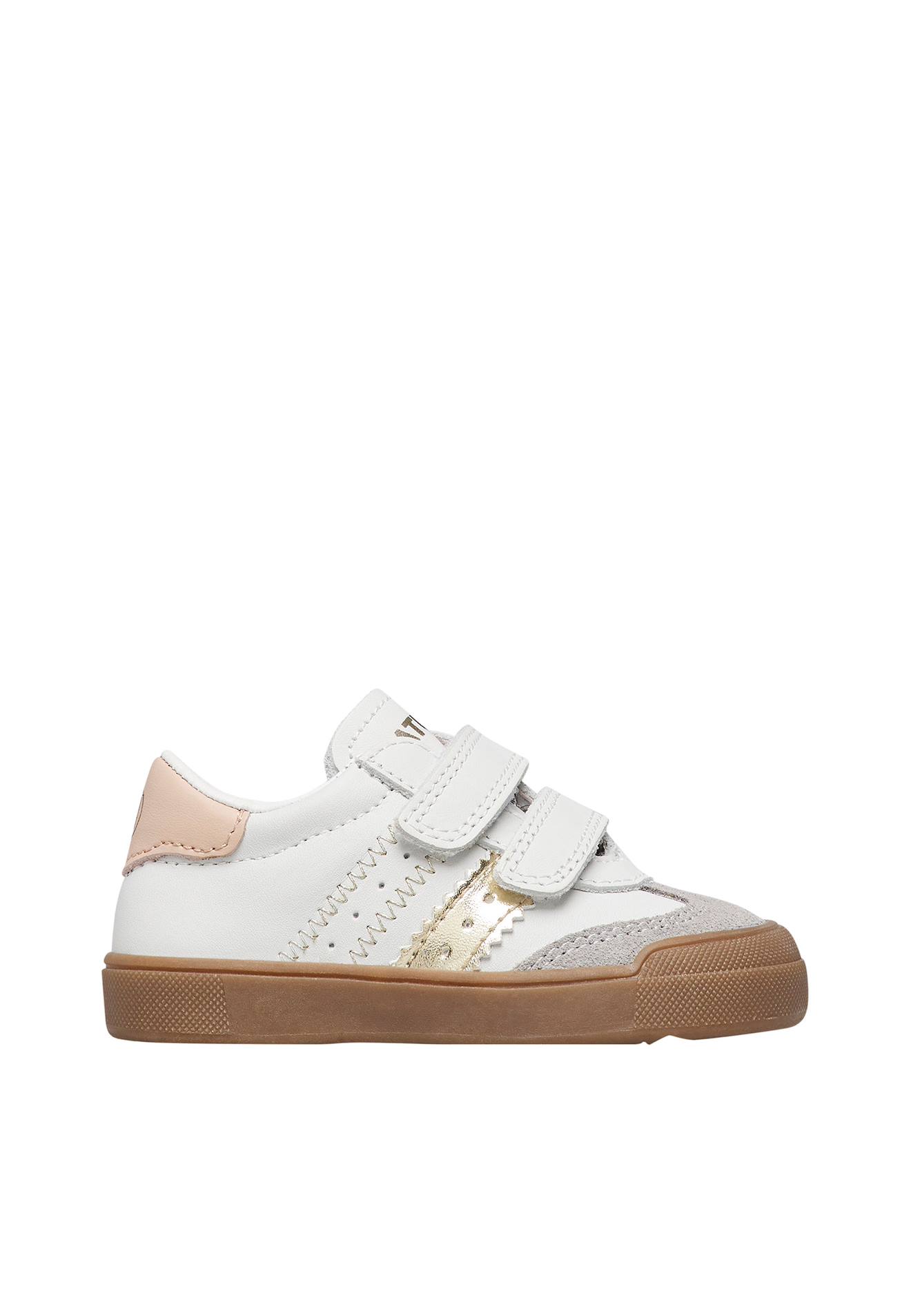 Baskets En Cuir Et Suède Riby Vl. Blanc-platine-
