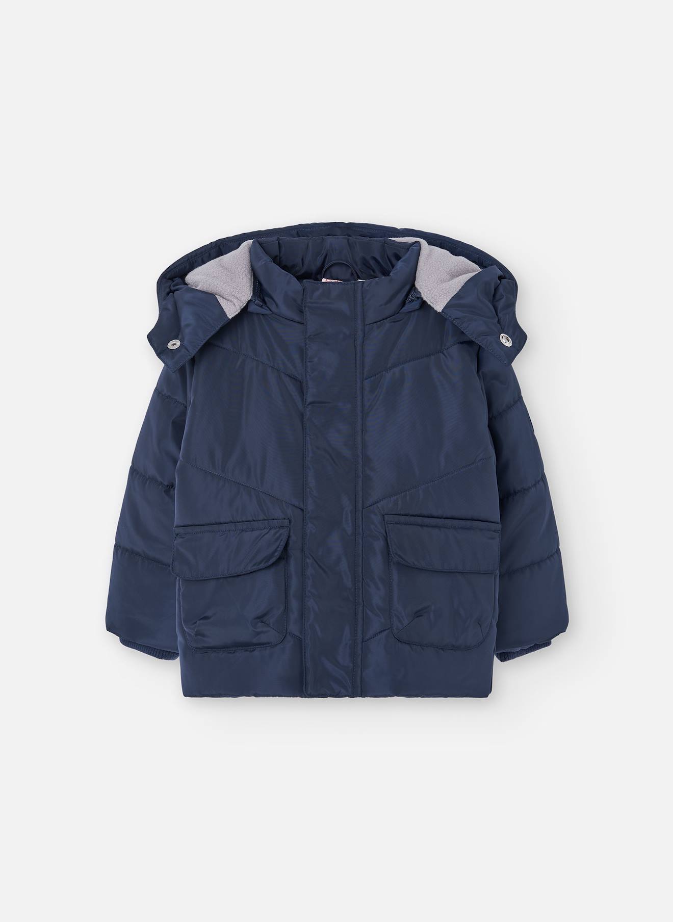 Parka Garçon Tissu Technique Bleu