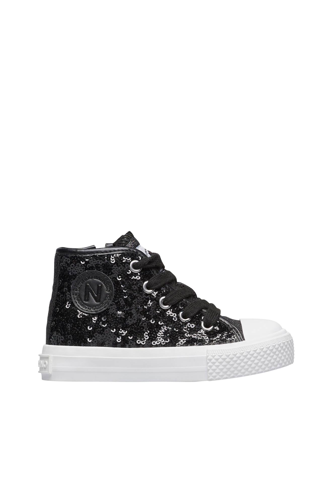 Baskets Hautes En Tissu Avec Pailletes Ylfas. Noir-