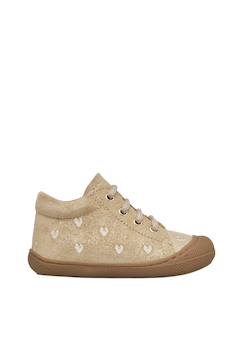 Naturino Chaussures Premiers Pas Cocoon En Daim Pailleté Rose Clair - Taille 22