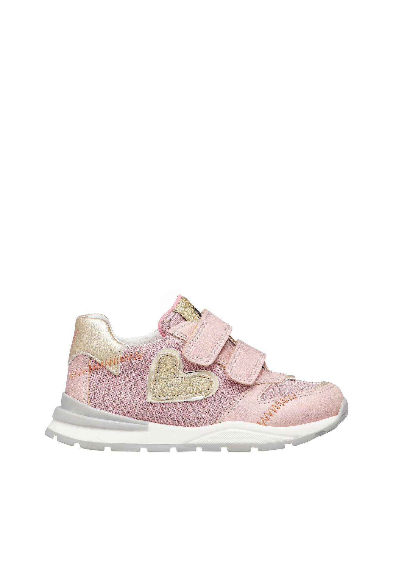 Baskets En Cuir Et Tissu Quelly Vl. Rose-platine-