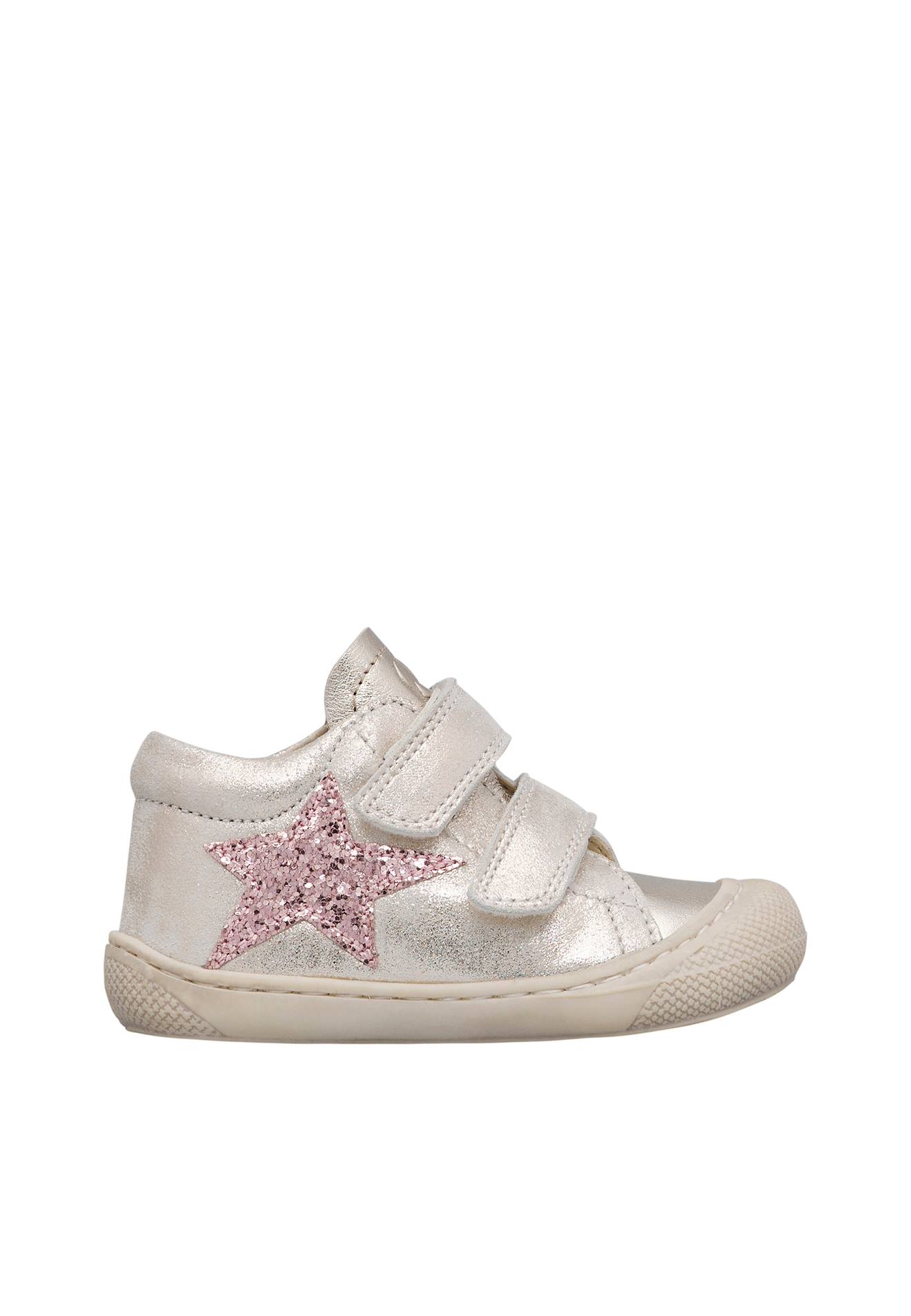 Chaussures Premiers Pas En Cuir Kolde Vl Platine-rose