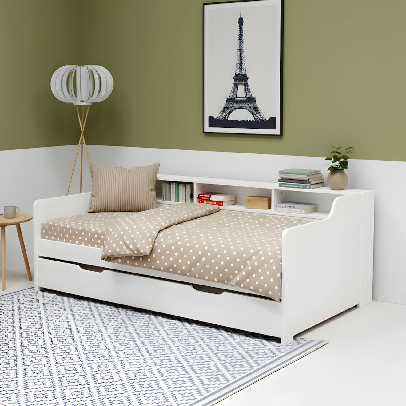 Lit Avec Lit Gigogne Pin Massif Arthur Blanc Lit Avec Lit Gigogne Pin Massif Arthur Blanc