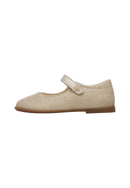 Ballerines en cuir et tissu darling Platine- 3 - vertbaudet enfant 