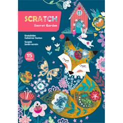 Jouet-Activités artistiques et musicales-Scratch art book A4 - jardin secret
