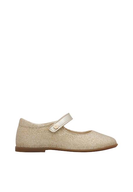 Ballerines en cuir et tissu darling Platine- 1 - vertbaudet enfant 