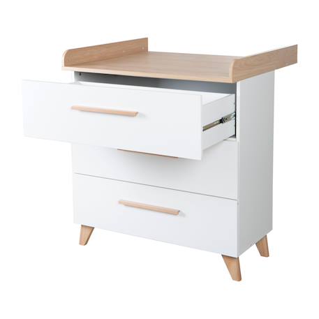 Chambre bébé évolutive 2 pièces avec soft-close LEON Blanc - chêne othello 4 - vertbaudet enfant 