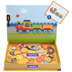 Jouet-Jeux éducatifs-Mallette magnétique éducative 57 aimants – Jeu créatif et nomade pour enfants