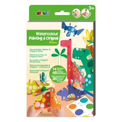 Jouet-Activités artistiques et musicales-Peinture à l'eau & origami - dinosaures