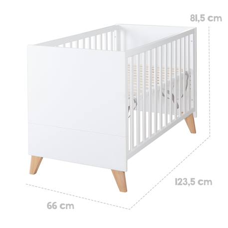 Chambre bébé évolutive 2 pièces avec soft-close LEON Blanc - chêne othello 5 - vertbaudet enfant 