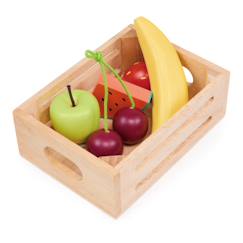 Jouet-Jeux d'imitation-Cuisines et dinette-Panier de fruits en bois – Jeu de dînette pour enfants