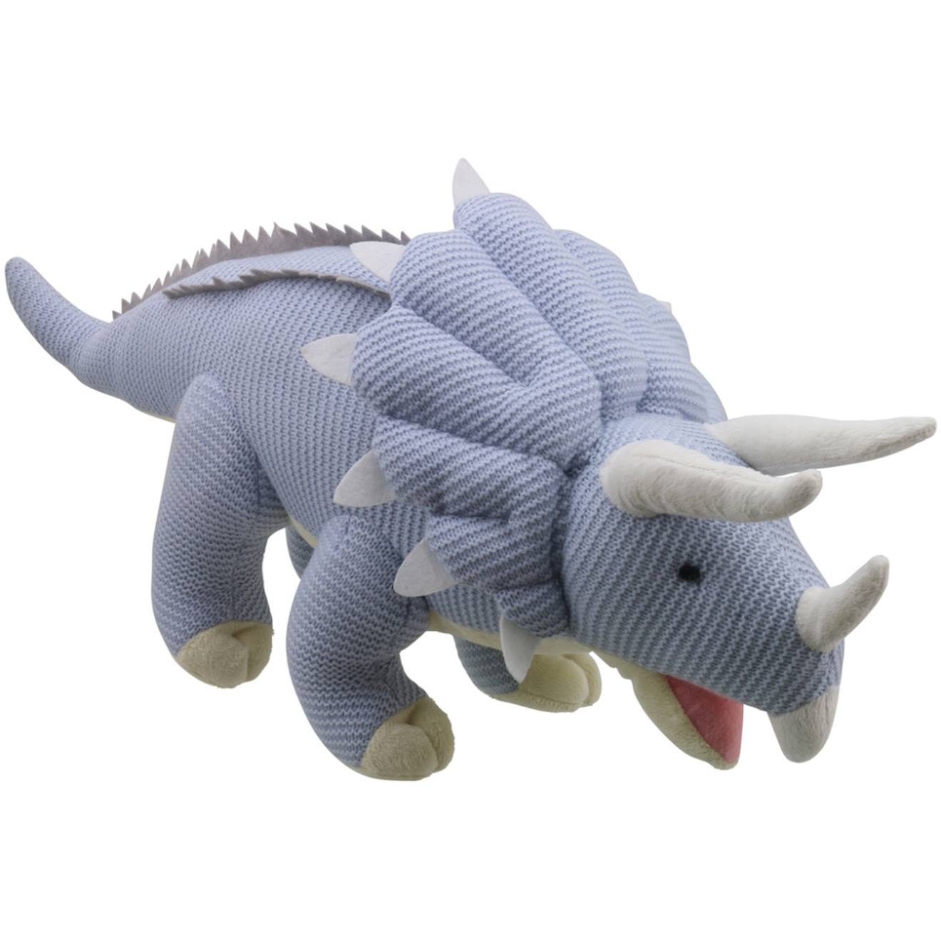 Peluche Triceratops Tricoté Bleu – Grand Modèle Blue