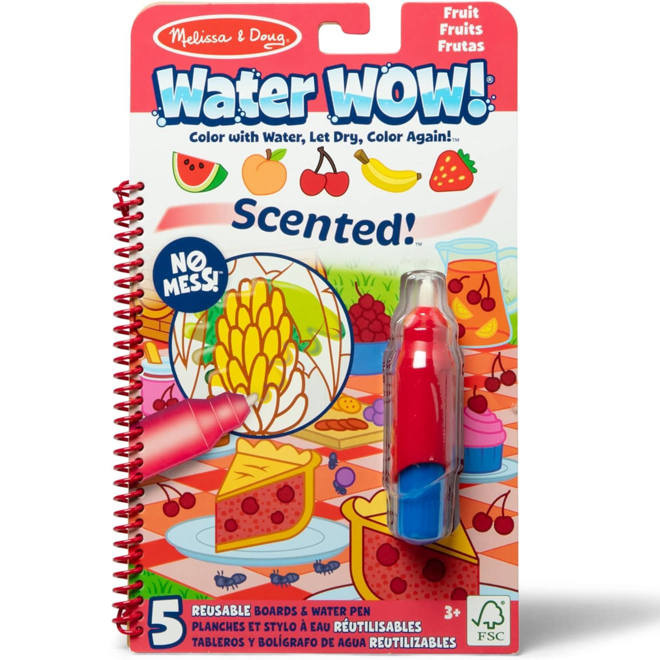 Livre De Coloriage Pour Enfant Water Wow - Fruits Rouge