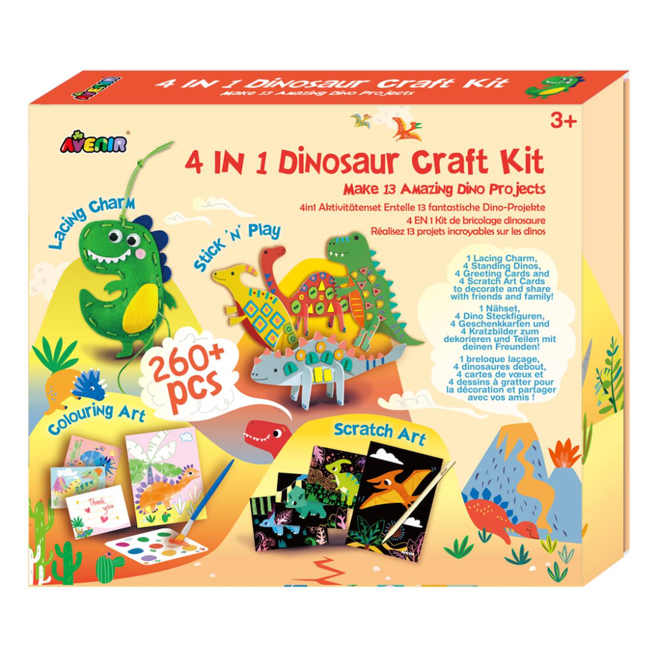 Kit Créatif 4 En 1 - Dinosaures Multicolor