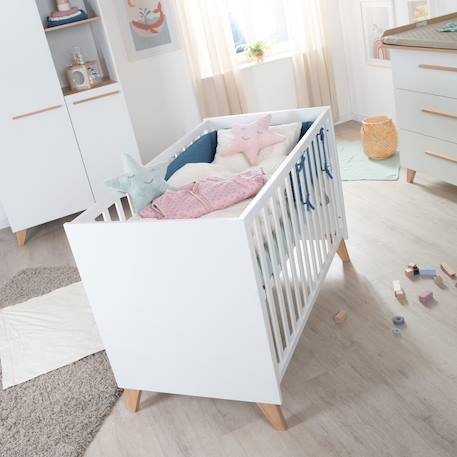 Chambre bébé évolutive 2 pièces avec soft-close LEON Blanc - chêne othello 6 - vertbaudet enfant 