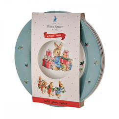 4 assiettes pierre lapin noël 20 cm  - vertbaudet enfant