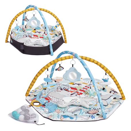Kinderkraft - Tapis D’éveil Kinderkraft Smartplay Sea 2 En 1 Avec Aire De Jeux À Balles, Arches Réglables Et 5 Jouets Suspendus Multicolore