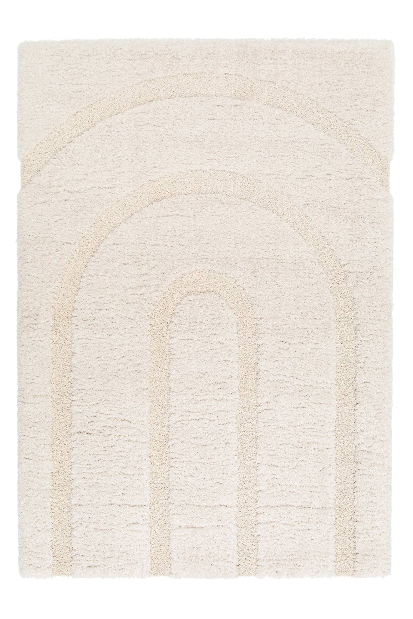 Tapis Shaggy Épais En Polyester Recyclé Avec Relief Arcadia Beige