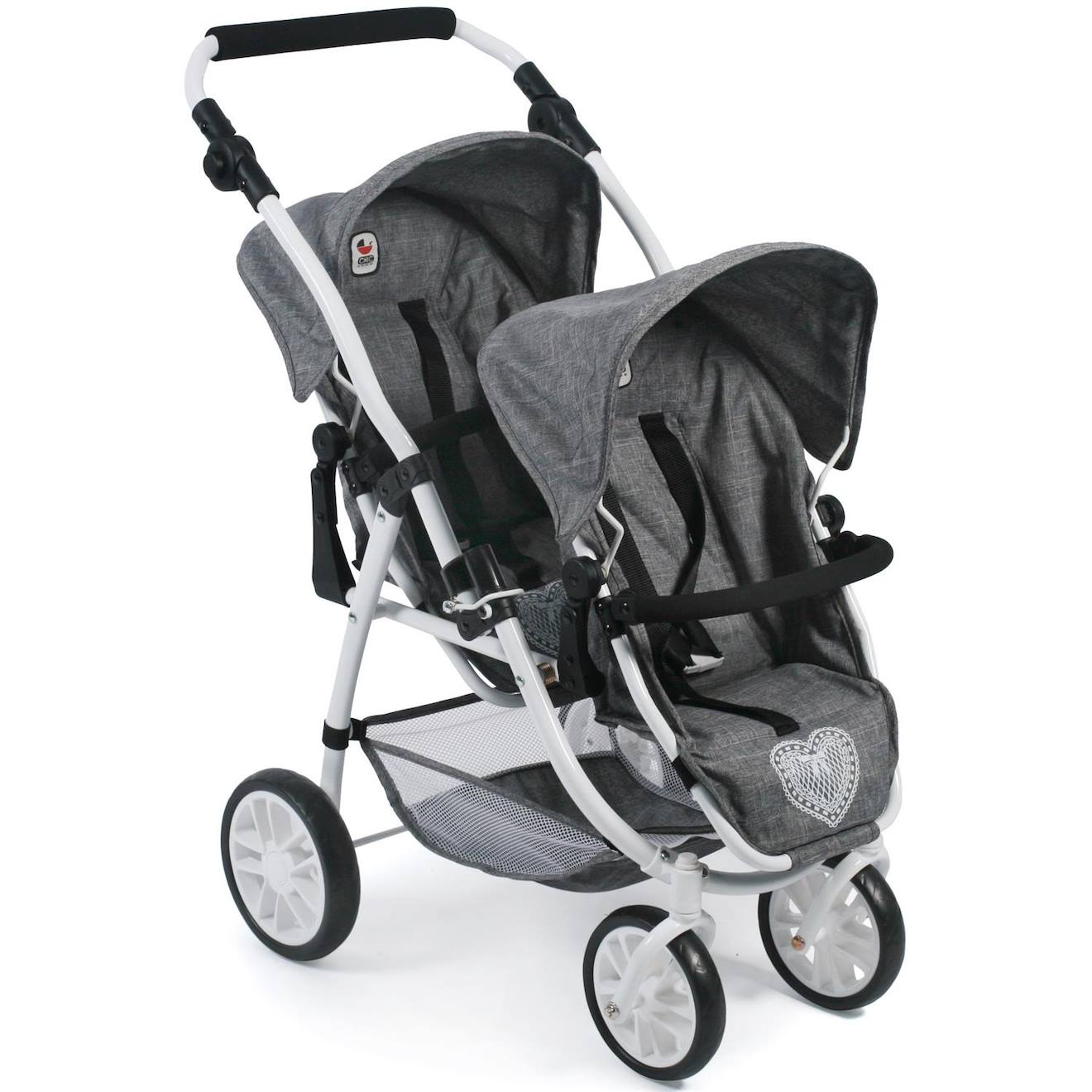 Le Buggy Tandem Vario Pour Poupons Gris