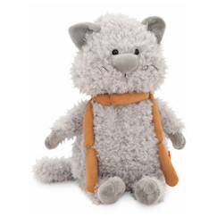 Jouet-Premier âge-Peluche chat avec saucisses 25 cm
