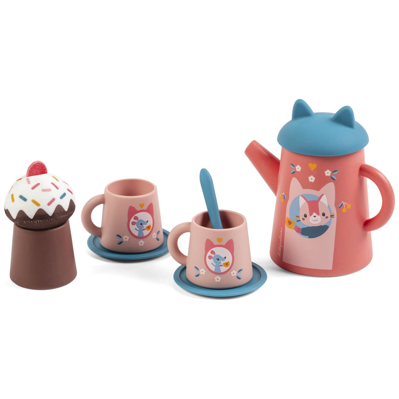 Set De Thé Pour Le Bain Jeanne Rose, Bleu, Marron