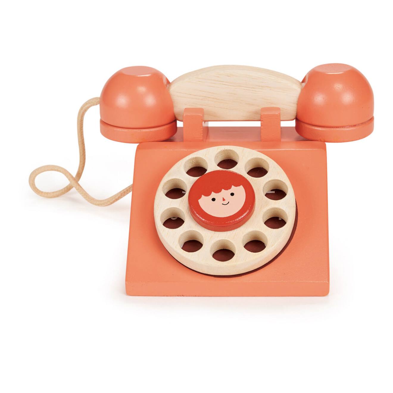 Jouet Téléphone En Bois Rétro Avec Combiné Et Cadran Rotatif Multicolore (Mentari) - Image 1