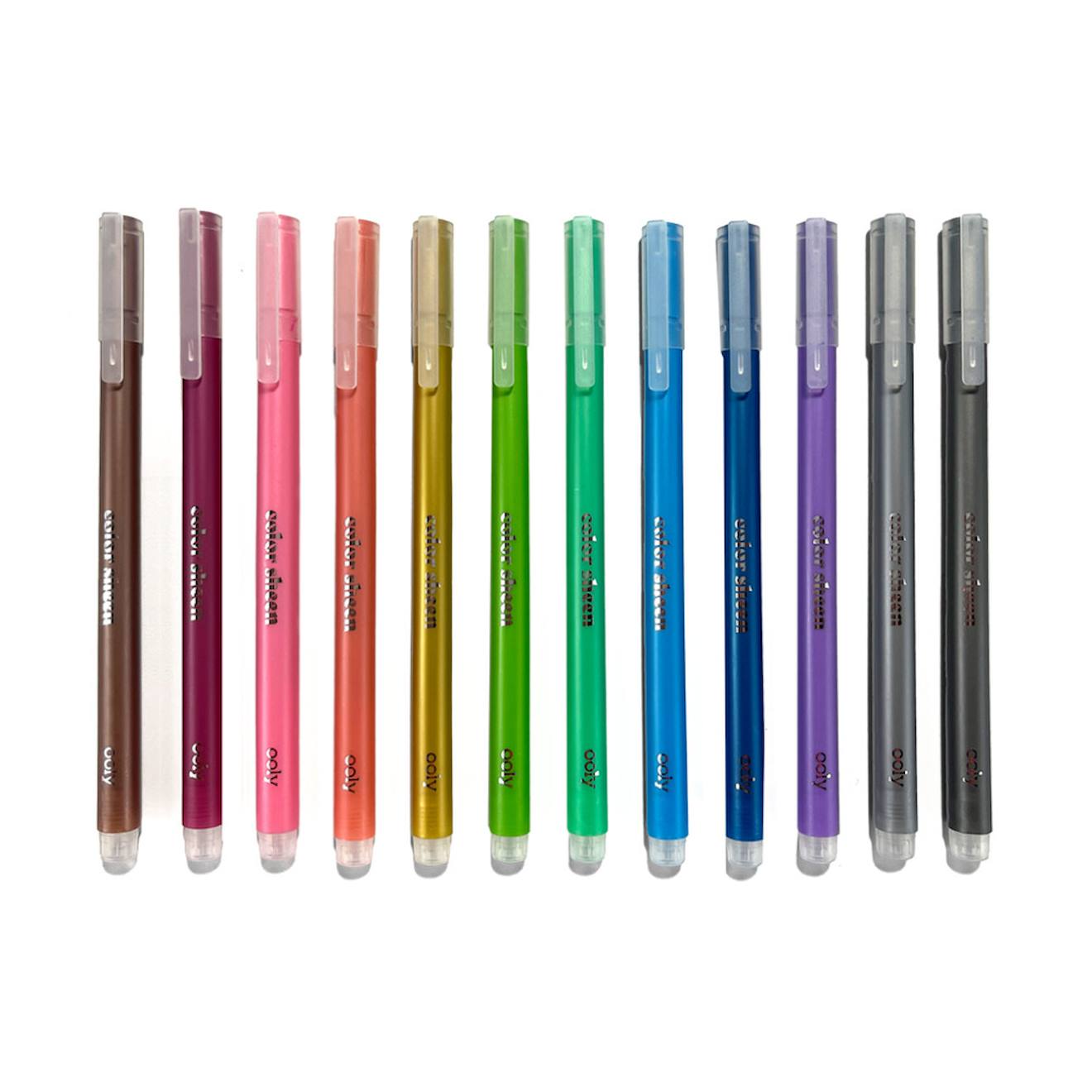 Stylos Gel Métalliques – Set De 12 Couleurs Brillantes Pour Papier Clair Ou Foncé Multicolor