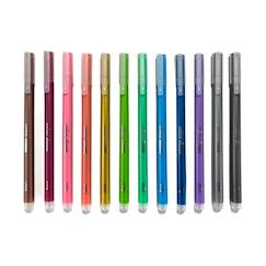 Jouet-Activités artistiques et musicales-Stylos gel métalliques – Set de 12 couleurs brillantes pour papier clair ou foncé