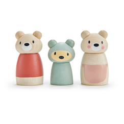 Jouet-Poupons et poupées-Ensemble de poupées en bois - famille ours
