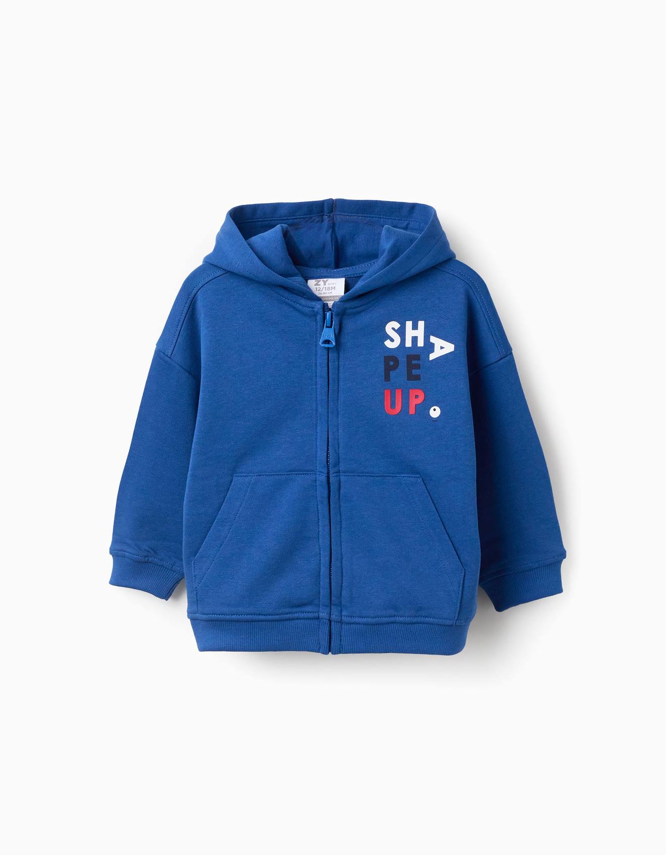 Gilet En Coton Avec Capuche Bleu