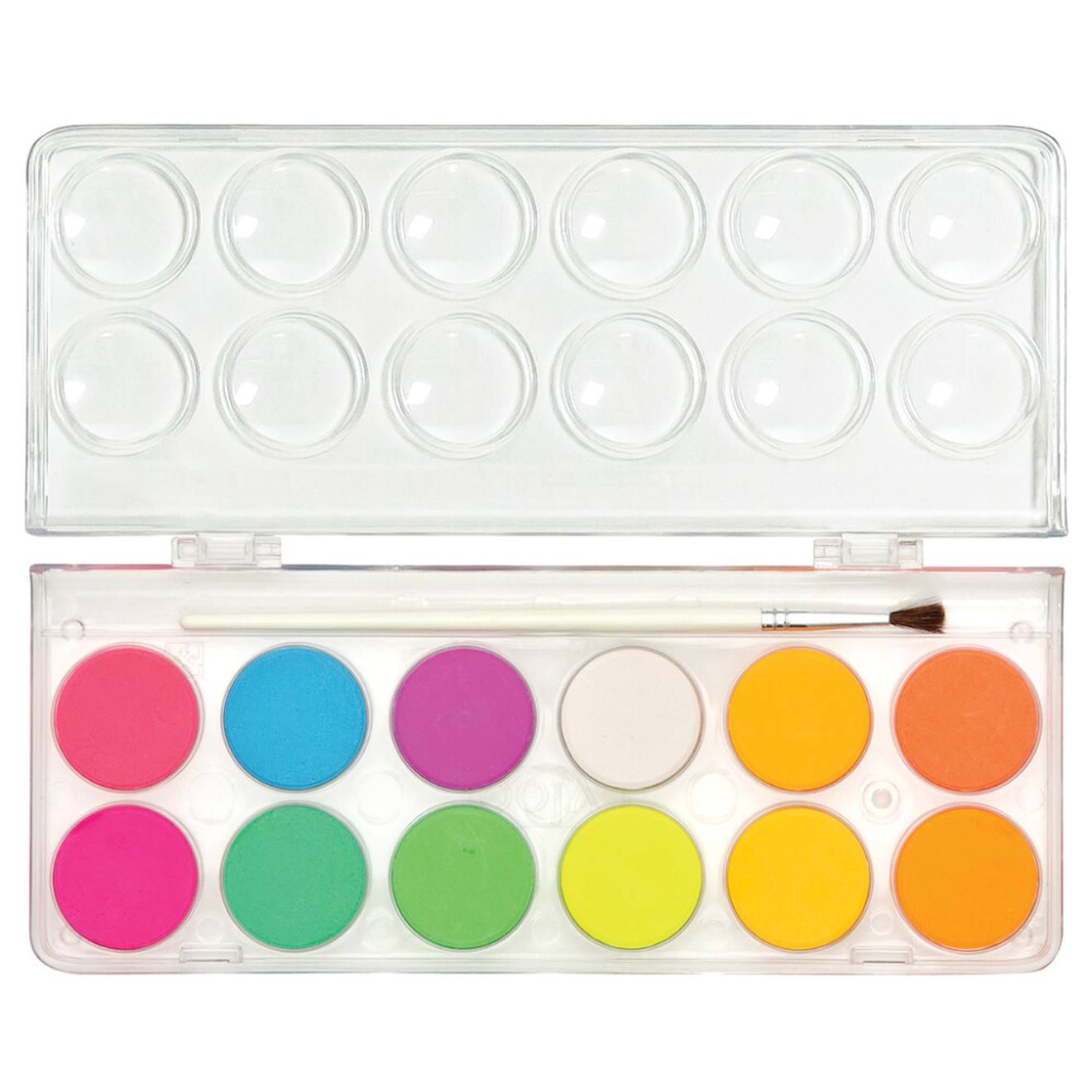 Aquarelles Néon Chroma Blends Set De 12 Couleurs Lumineuses Avec Pinceau Multicolor