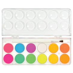 Jouet-Activités artistiques et musicales-Aquarelles néon Chroma Blends – Set de 12 couleurs lumineuses avec pinceau