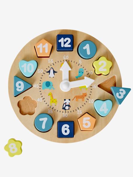 Horloge d'apprentissage en bois FSC® multicolore 1 - vertbaudet enfant 