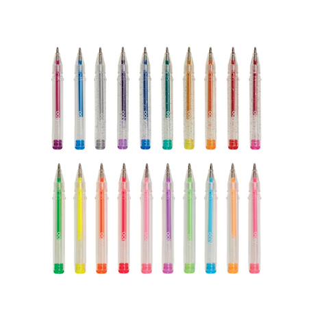 Garçon-Set de 20 mini stylos gel parfumés Mini Doodlers – Couleurs pailletées, néon et pastel