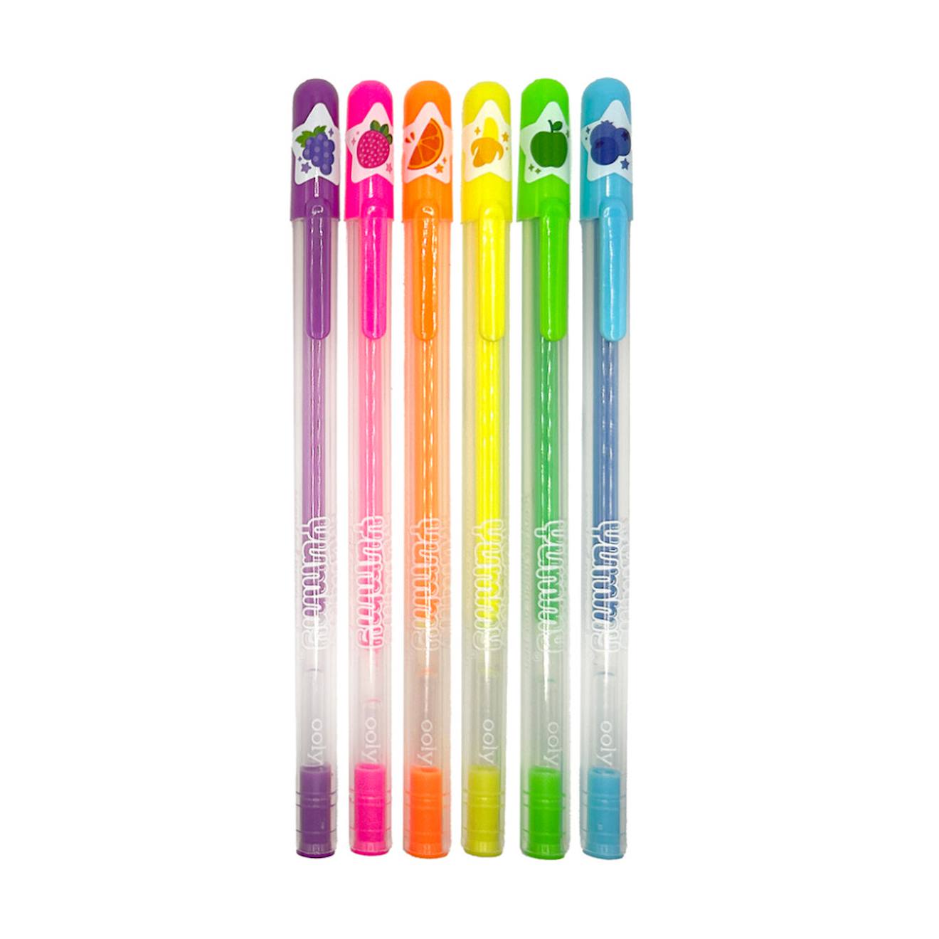 FRUITY SQUAD - Lot de 12 mini stylos gel parfumés pour enfants, couleurs assorties