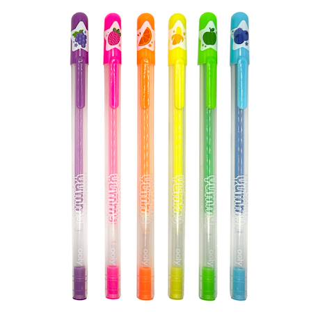 Garçon-Accessoires-Fourniture scolaire-Stylos gel néon parfumés aux fruits – Set de 6 couleurs