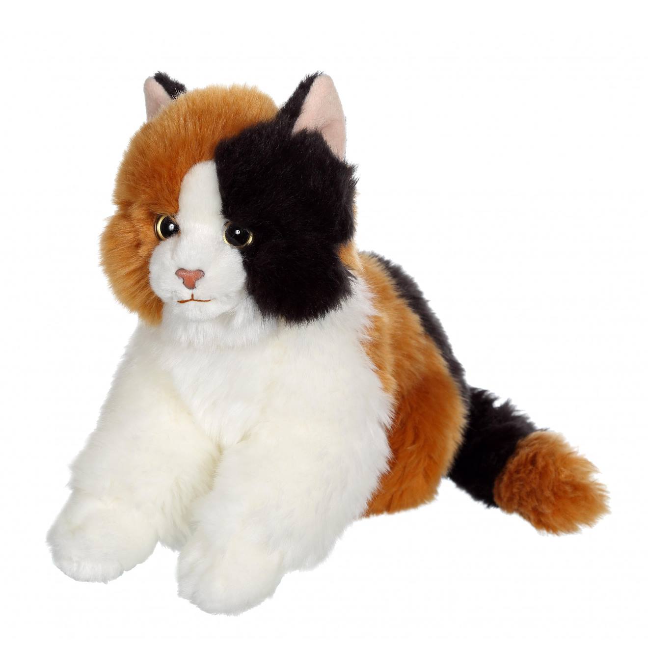 Peluche - Chat Mimiz Tricolore - 28 Cm Marron