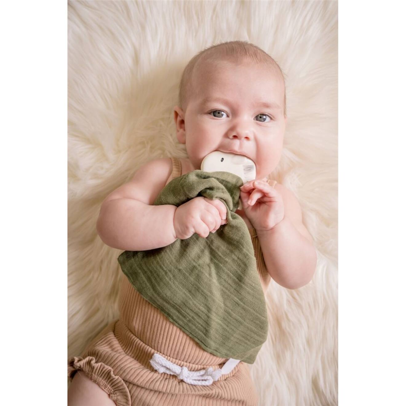 Doudou Zèbre Câlin Avec Jouet De Dentition Pour Bébé Vert (Tikiri) - Image 2