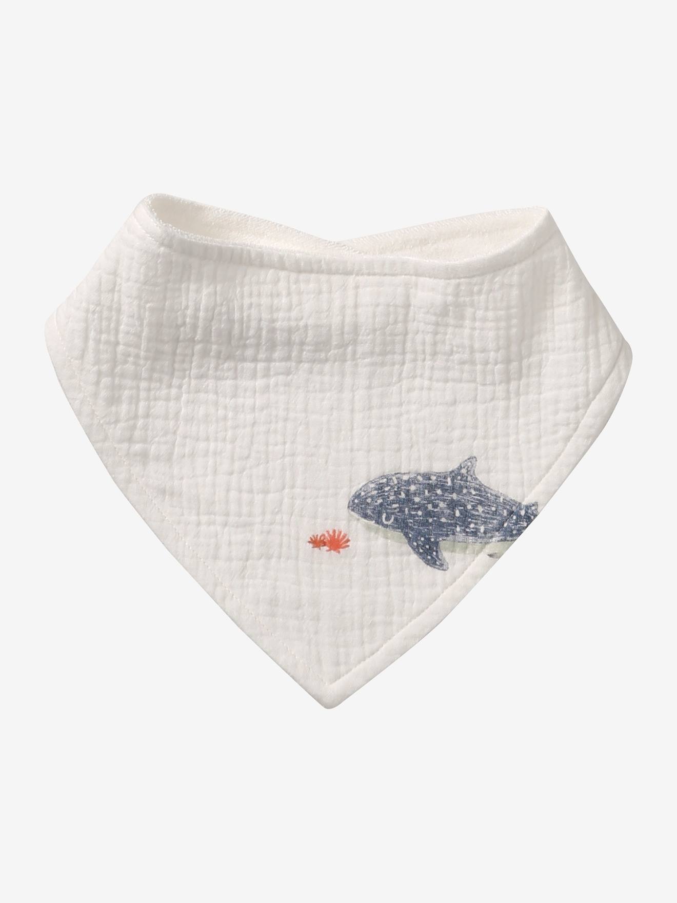 Lot 3 bavoirs bandanas en gaze de coton bord de mer (Vertbaudet) - Image 1